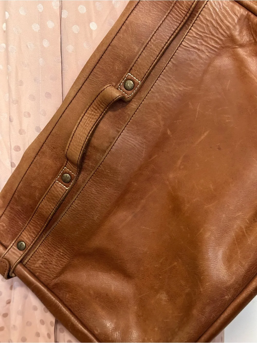 Bear Necessities Men's Brown Leather Messenger Bag - Sleek Everyday Carry